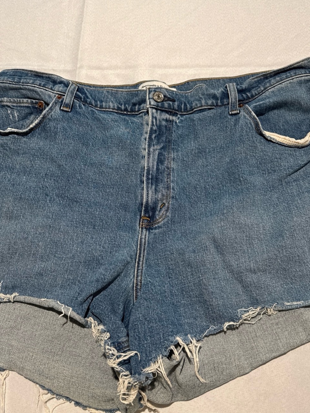 Abercrombie & Fitch Distressed Blue Denim Cutoff Shorts
